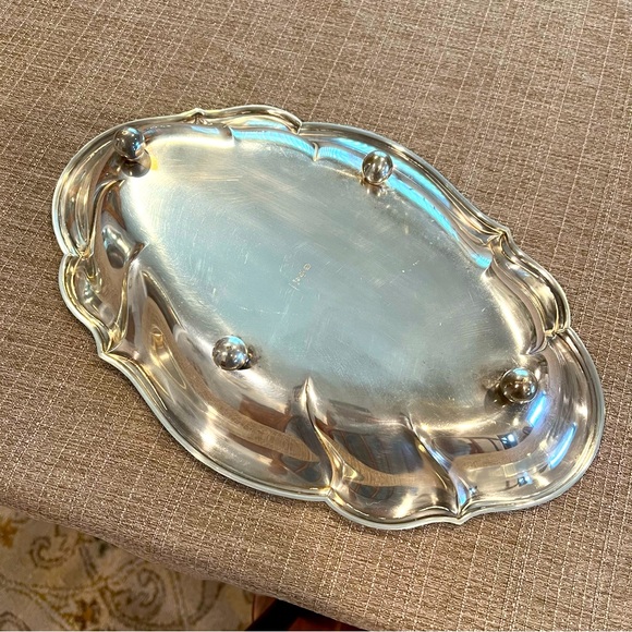 Vintage silver plate serving tray - Picture 2 of 3